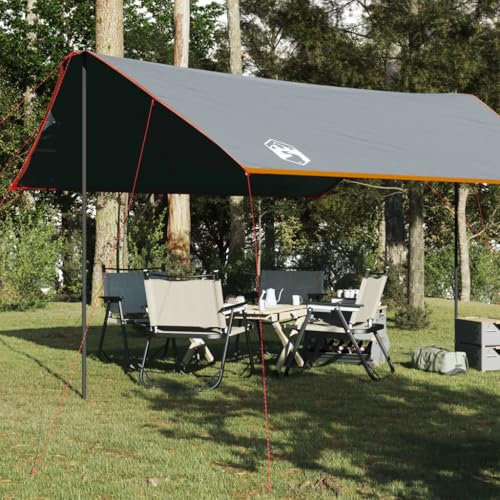 Tino Tech Tarp Outdoor Tent Camping Zeltplane Zeltunterlage für Ourdoor Camping Zeltplane Tarp für Hängematte Wasserdicht Tarp Camping Zelt Plane Ultraleicht 460x305x210 cm Polyester Orange