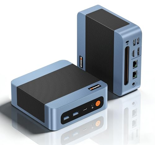 BOSGAME E5 Home-Office-Mini PC, Ryzen 5300U (Schlägt 4300U/N150, Bis zu 3.8GHz), 16GB DDR4 RAM 512GB NVMe SSD Mini Desktop PC, HDMI/DP/USB-C, Triple 4K Display, Dual LAN, WiFi 5, BT5.0, Mini Computer