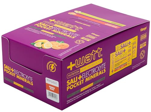 Sali+ Electrolyte - Integratore Alimentare con Sali Minarali, Fruttosio, Maltodestrine e Vitargo - Utile durante l'Attività Sportiva - Senza Glutine (Box 18 pz, Arancia)