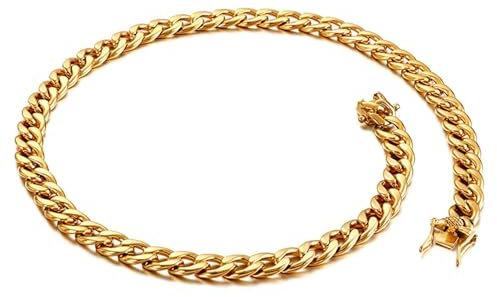 Beydodo Kette Herren 65CM Edelstahl, 9MM Panzerkette Curb Chain Halskette Personalisiert Gold Freundschaftskette für Männer Jugend