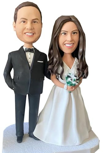 Helgee Custom Bobblehead Couple/Best Man, Bridesmaid Generic Custom Wackelkopf, personalisierte Custom Full, Actionfigur basierend auf Ihrem Foto, benutzerdefinierte personalisierte einzigartige