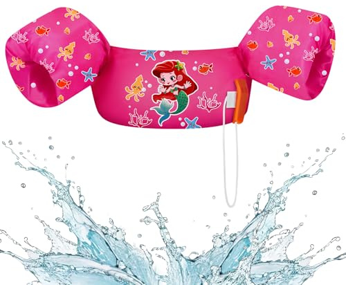 HeySplash Kinder Schwimmflügel, Schwimm Weste für 2-6 Jahre Kinder Schwimmreifen Sicher Kein Aufblasen Schwimmgürtel mit Sicherheitsverschluss von 20–50 Pfund Schwimmtrainer