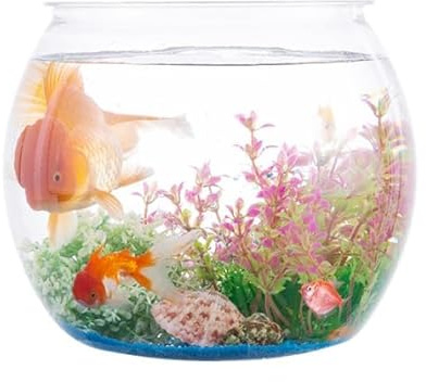 2Pcs Plastic Fish Bowls, 135oz Round Plastic Fish Tank 1 Gallon Aquarium Hydroponic Planter Floral Container for Candy, Carnival Games, Prizes, Party and Table Centerpiece Home Decor