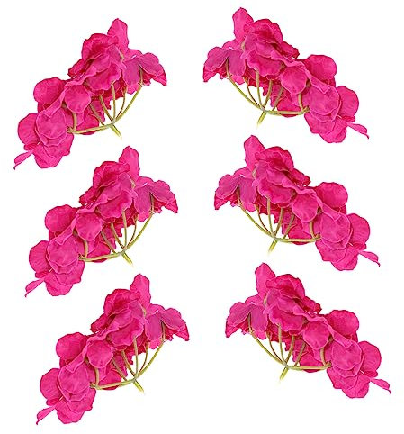 RORPOIR Cabezas de Hortensia Artificiales de Seda 6 Piezas Púrpura
