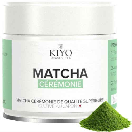 KIYO Matcha Cérémonie | Goût Doux Sans Amertume | 100% Naturel & Pur | Grade Cérémonial de Kagoshima, Japon | Récolté à la Main | 30g