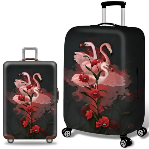 KofferschutzhüLle,3D Tiermotiv Stilvoll Modern Elastisch Kofferbezug,Elastisch Anti-Kratz,KofferhüLle FüR Erwachsene,Teenager,Kinder 18-32-Zoll Suitcase Cover (Flamingo,M(22-24inch))
