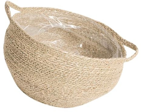 ibasenice Cesta Tejida De Almacenamiento Hecha Mano Cesta De Flores Tejida Multiusos para Decoración Rústica para Jardinería Interior o Exterior