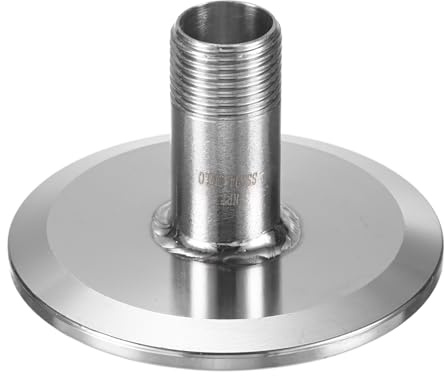 M METERXITY 1-Pack Tri Sanitary 2 in Clamp Fittings to 3/8 in NTP Male Thread Stainless Steel Pipe Fitting for Food/Beverage/Home Brew Adapter Connector, Ferrule OD 64mm
