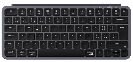 Keychron Tastiera wireless B1 Pro ultra slim 75% Layout Italiano ISO QWERTY, configurabile ZMK, tasi in PBT, 3 modalità 2.4 GHz/Bluetooth/cablata, compatibile con Windows/Mac, grigio siderale