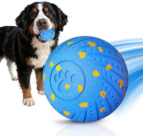 Interactive Dog Toys: Smart Dog Ball – Auto-Bounce, Vibrating & Jumping Action! Durable Duraspin Design for Aggressive Chewers. Rechargeable & Long-Lasting, Keeps Dogs Busy and Entertained Blue.
