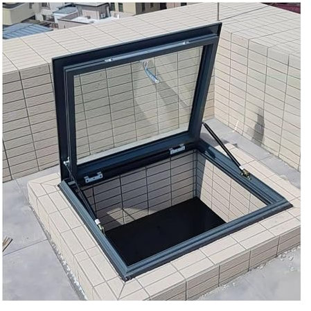 Lucernario da Tetto, Illuminazione interrata, Finestra per pozzo con Doppio Vetro temperato, Montaggio a Filo, sportello di Accesso al Tetto, Porta di Sicurezza, Copertura per Finestra di VI