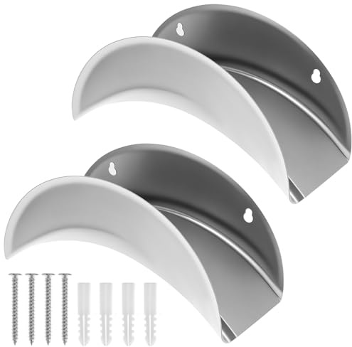 QWORK® 2PCS Wall-Mounted Hose Holder, 10-Inch 26cm Anti-Corrosive Metal Hose Bracket