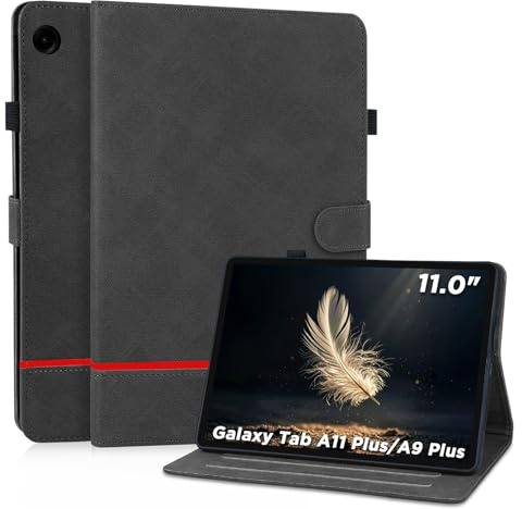 Coque pour Samsung Galaxy Tab A11 Plus 11 Pouces 2025/ A9 Plus 2023 Étui Support Folio Multi-Angles avec Veille/Réveil Automatique Tablette Housse de Protection pour SM-X230/SM-X235/SM-X236B, Noir