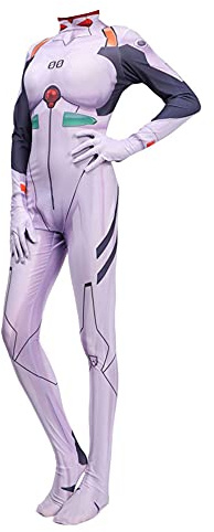 Zhongkaihua Ayanami Rei Cosplay Costume Tuta Tuta Battaglia Uniforme Outfit Accessorio per Capelli Halloween Carnevale Fency Dress