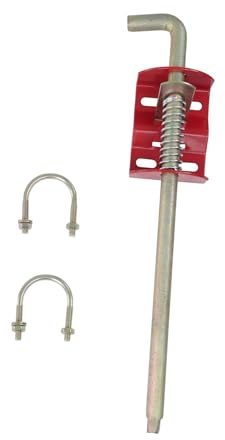 KIXZSAZ Federbelasteter Torriegel für Weidezaun, robuster für Viehzäune, hochbelastbarer Zaunpfahl, Toranker, Rohrbolzen, 45,7 cm Langer Bodenpfahl, federbelastet
