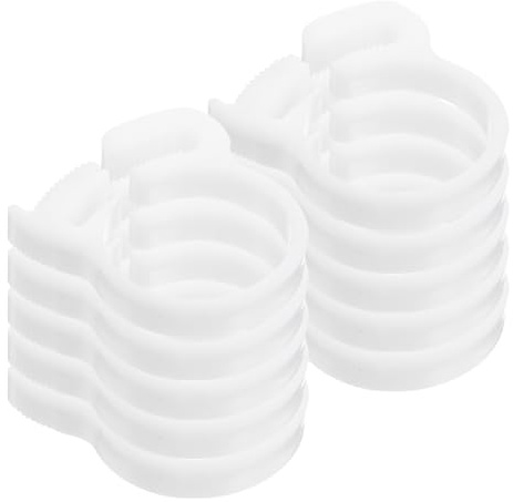 FIXOSHEE 20PCS White Nylon Plastic Hose Clamp Set Teeth, Reusable Radiator and Pool Hose Clamps, Adjustable 25.5-27.5mm Pipe Clips for Plumbing and Automotive Use