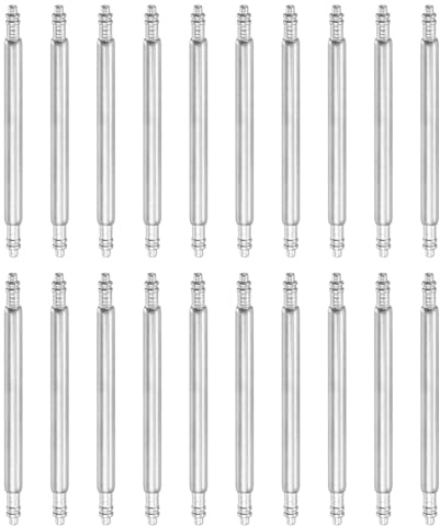 QUARKZMAN 20Pcs Perne A Molla Per Orologio 25Mm Spessore 1.8Mm Doppio Bordino In Acciaio Inossidabile Perni Di Sostituzione Per Cinturino Orologio