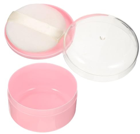 BETOOKY Babypuderquastenbehälter mit Puderquaste Kompakte Aufbewahrungsbox für Loses Babypuder Dichter Deckel Tragbar für Körperpuder und Reisen