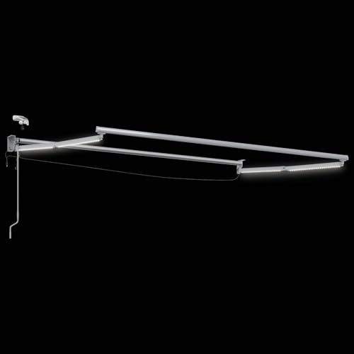 Tenda da sole elettrica con illuminazione a LED e struttura in alluminio come tenda da sole esterna con pratico azionamento a manovella e sensore meteorologico per esterni