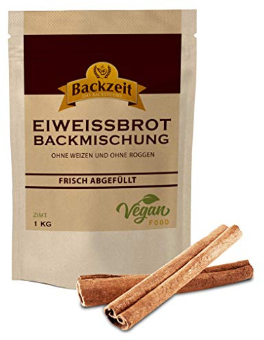 Brothers Eiweißbrot Backmischung Zimt/ Mandel ohne Weizenmehl / Roggenmehl - 1 kg ergibt 1,95 kg Teig, Diabetikerbrot, 90 % weniger Kohlenhydrate als Brot