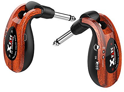 Xvive U2 Wireless Digital Transmitter/Receiver System for Guitar, Bass and Other Instruments, Rechargeable, 2.4 GHz Redwood