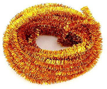 Paljetterad Chenille Stew - diameter 6 mm - längd 10 m - Sodertex - Färg: Guld - L775917