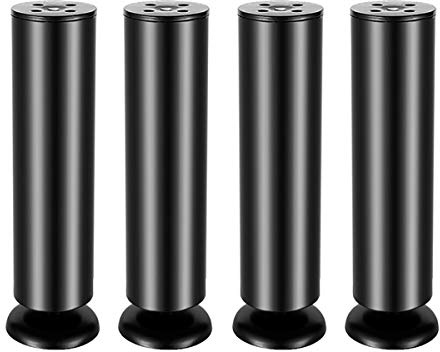 Qrity 4 Stück 200mm Schwarz Edelstahl Möbel Beine Kabinett Füße Sofa Tisch Couch Regale Füße