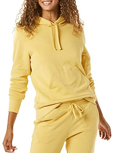 Amazon Essentials Sudadera con capucha de forro polar para mujer (disponible en tallas grandes), amarillo oscuro, talla S