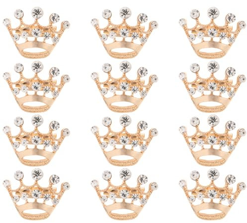 Krone Damen Fasching Krone Kreuz Revers Pin Abzeichen Krone Zum Basteln Kronen-Haarnadel 12PCS Krone Brosche Kronen-Spange Pin Krone-Anhänger Silber Kristall Broschen Krone-Schmuck Schals