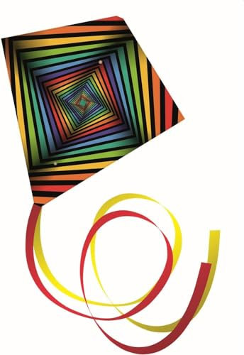 Günther Flugspiele 1243 - Einleinder-Drachen Square, ca. 70 x 70 cm, Kinderdrachen aus robustem Polyester, für Kinder ab 6 Jahren, inkl. Griff und Drachenschnur