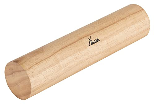 XDrum HSG20 Holz Shaker, Schüttelrohr, Korpus aus Gummibaum, Länge: 20 cm | Durchmesser: 4, 5 cm, Grobkörnige Füllung, Warmer, unaufdringlicher Klang, Gewicht: ca. 200 g, Farbe: Natur