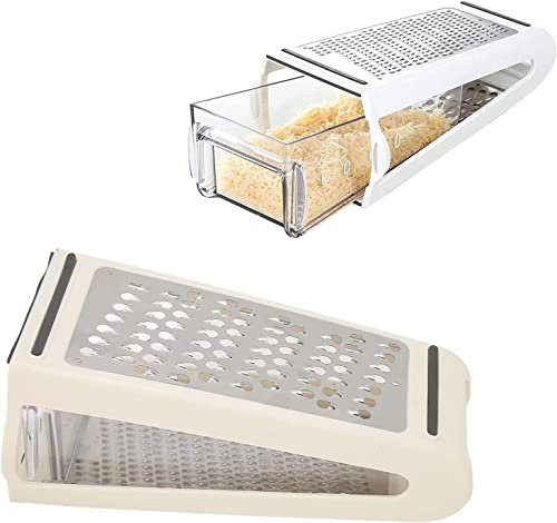 Norhogo Râpe à fromage, râpe à fromage double face avec récipient, râpe à fromage, légumes, ail et gingembre, râpe de cuisine avec récipient amovible pour la cuisine