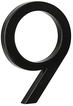 HASWARE 5 (12 cm) schwebende Hausnummer für Außenbereiche – Moderne Zinklegierung-Adress-Schilder für Garten, Straße und Briefkasten (9, Black)