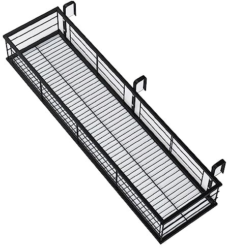 jardinière Présentoir De Plantes Vertes De Balcon Garde-corps En Fer Forgé Suspendu Étagère À Fleurs En Pot Cintre De Pot De Fleur Extérieur Forte Capacité De Charge ( Color : noir , S : 25*100*12cm )