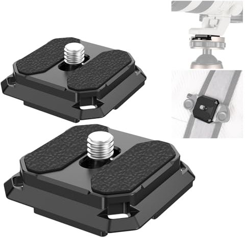 NEEWER Lot de 2 plaques à dégagement Rapide carrées de 38 mm de Type Arca QR pour Appareil Photo Compatible avec Peak Design Capture V3, tête de trépied à Sangle d'épaule Interrupteur Rapide, QPR-5