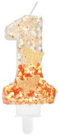 Number 1 Candle, Orange Butterfly Candle 1 Birthday Number Candles 1 for Cake Candles Party Supplies