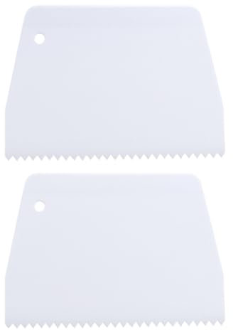 FSSTUD 2 Pcs Plastic Notched Trowel Wide Adhesive Spreader Notch Scraper Thin Tooth Trowel Flooring Glue Spreader Epoxy Spreader Tool for Fillers Putty