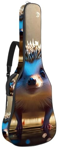 Schöne Gitarrentasche, wasserdichte Gigbag für 40/41/42 Zoll Akustikgitarre mit mehreren Taschen und Schutzschicht, Lovely Igel schwimmt unter Wasser, Mehrfarbig Nr. 04, 42.9x16.9x4.7 in,