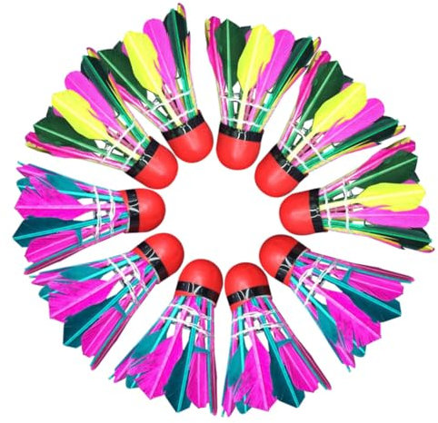 VANZACK 11stücke Teiliges Bunte Federbälle Für Badminton Leichte Und Langlebige Shuttlecocks Für Erwachsene Für Indoor Und Outdoor-Spiele Gemischte Farben