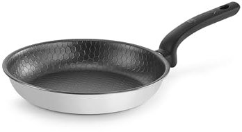 NUOVA HSSC Padella Excalibur Antiaderente Multistrato in Acciao Inox e Alluminio, per Tutti i Piani Cottura, con Interno a Nido D'Ape, Sicura e Certificata, Diametro 30 cm