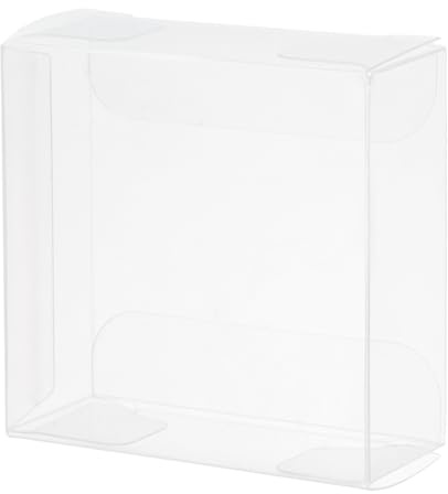 QUARKZMAN 30 Stück Kunststoff Geschenkbox, 50 x 20 x 50mm Geschenkverpackung mit Schutzfolie für Süßigkeiten, Kekse,Schmuck Speicher, Hochzeit, Valentinstag, Party（Transparente）