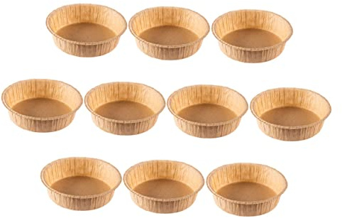 Cabilock Lot de 10 Moules à Gâteau en Papier Or pour Cuisson Uniforme, sans Lavage ni Séchage, pour Anniversaires et Pâtisserie Maison