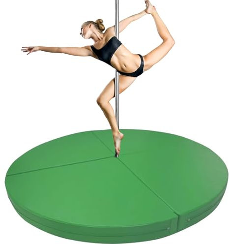 Innovz Pole Dance Matte Crashmatte für Pole Dance, Faltbare und Tragbare Pole Dance Matten mit Tragegriffen, Pole-Polsterung Crashpad für Tanztraining und Übungen(Green 2,160cmx5cm(63inx2in))