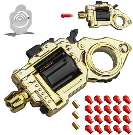 HNSYPX Legierung Fidget Soft Bullet Guns Toy Revolver Stil +20 Soft Bullet,Kreativ Spielzeugpistole Multifunktion EDC 8-10m Reichweite,Spielzeug Waffen Modisch Tragbar Dekompression