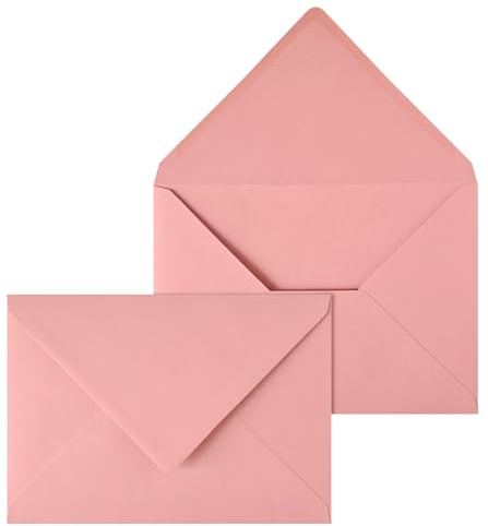 Netuno 20 stora rosa kuvert DIN C5 16,2 x 22,9 cm 140g eleganta kuvert A5 för bröllop Jul inbjudningar