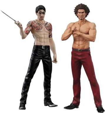 Jiumaocleu Goro Majima Figur Kasuga Ichiban Statue, 17 cm PVC Anime Original Malerei Spiel Modelle Sammlerstück Kasuga Ichiban Figur Desktop Ornamente 2 Stück