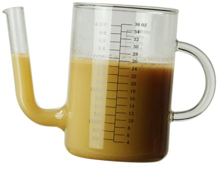 SAFIGLE Jarra Medidora Resistente al Calor con Filtro para Agua Fría y Caliente Jarra de Vidrio para Jugos y Bebidas Caseras Apta para Uso Doméstico