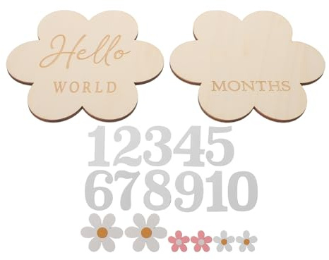DECHOUS Meilensteinkarten mit Blumenmotiv 1 12 Monate Monats Schilder Satz für Neugeborenenfotos Wachstumstracker Babyparty Requisiten