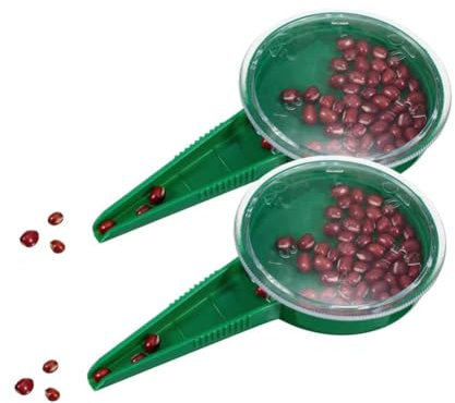 2 Pezzi Seminatrice Manuale per Semi, Spargitore di Semi in Plastica, 5 Diverse Dimensioni di Punti Vendita, Manuale Fioriera di Semi Regolabile per Frutteto, Pianta, Orticoltura