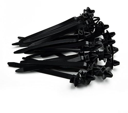 Nylon Cable Push Mount Cable Zip Tie, 50pcs Tie Mount Bases Cable Clip Organizer Cord Holders, Car Hose Clamp Fastening Zip Strap